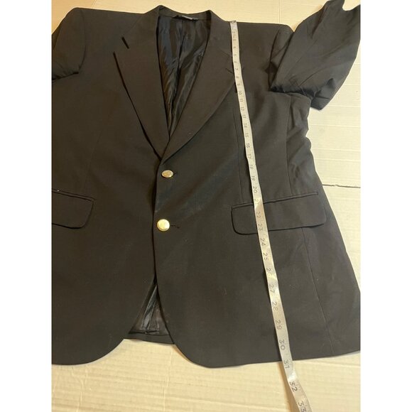 VTG Burberrys Mens Blazer Jacket 100% Pure Wool Black Gold Buttons Size 42R - Picture 12 of 16